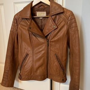 Michael Kors Women’s Leather Jacket Brown/Cognac Size M